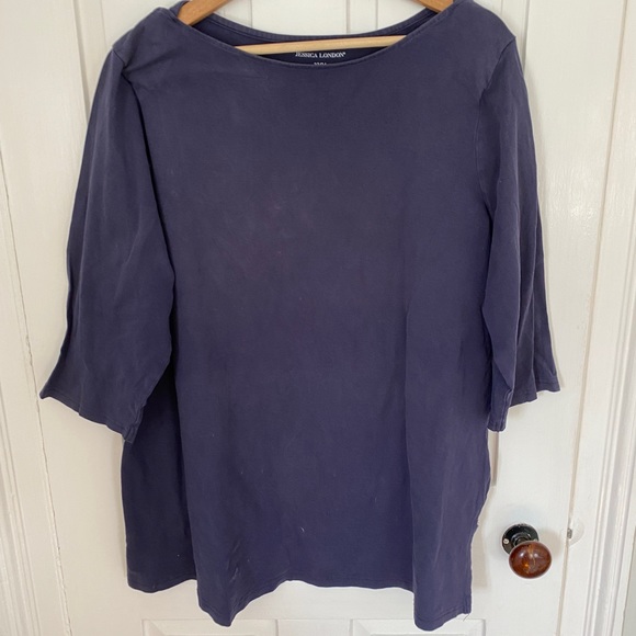 Soft Blue Cotton A Line Tee - Picture 1 of 5